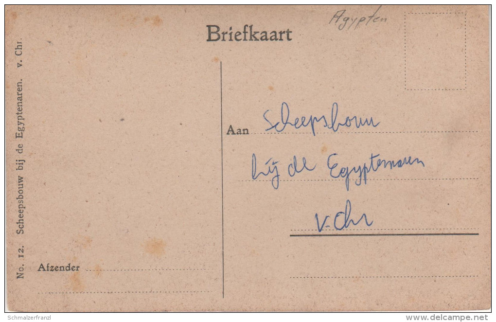 Künstlerkarte CPA - AK Égypte Ägypten Scheepsbouw Bij De Egyptenaren V. Chr. Construction Navale Schiffsbau Shipbuilding - Andere & Zonder Classificatie