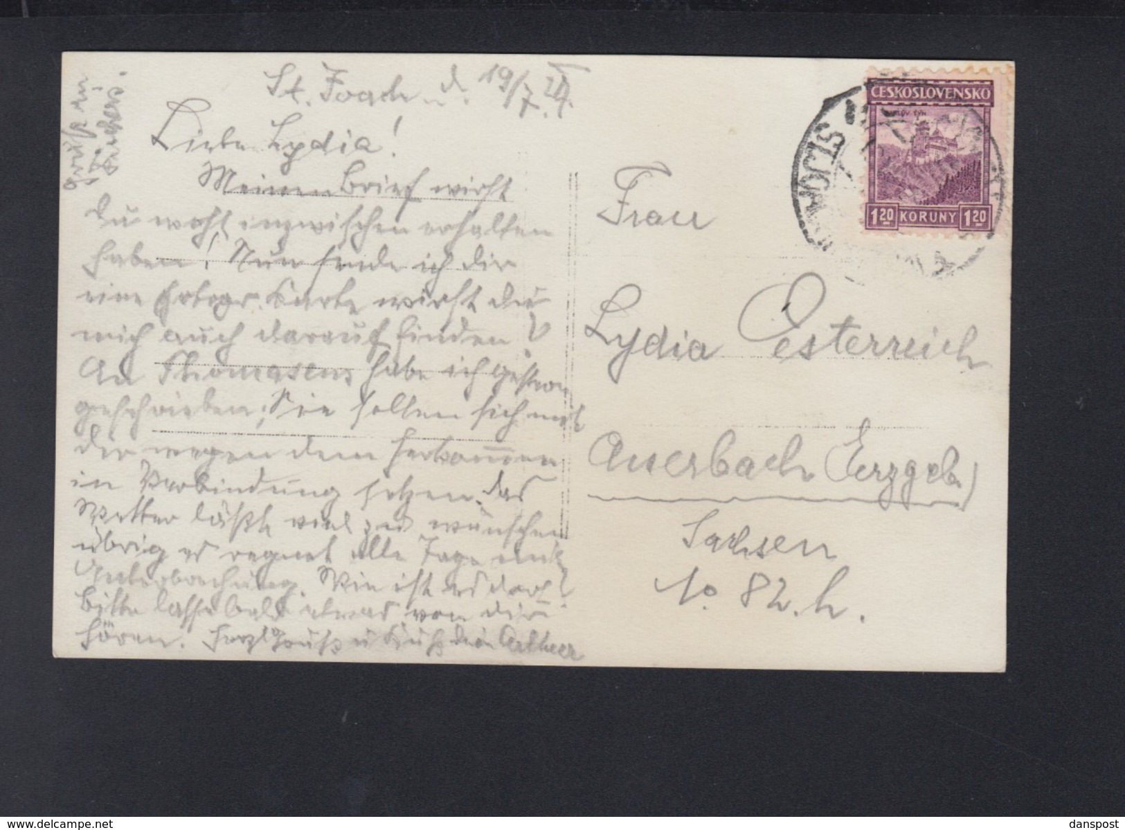 Tschchoslovakia PPC 1924 St. Joachimstal Jachimov - Czech Republic