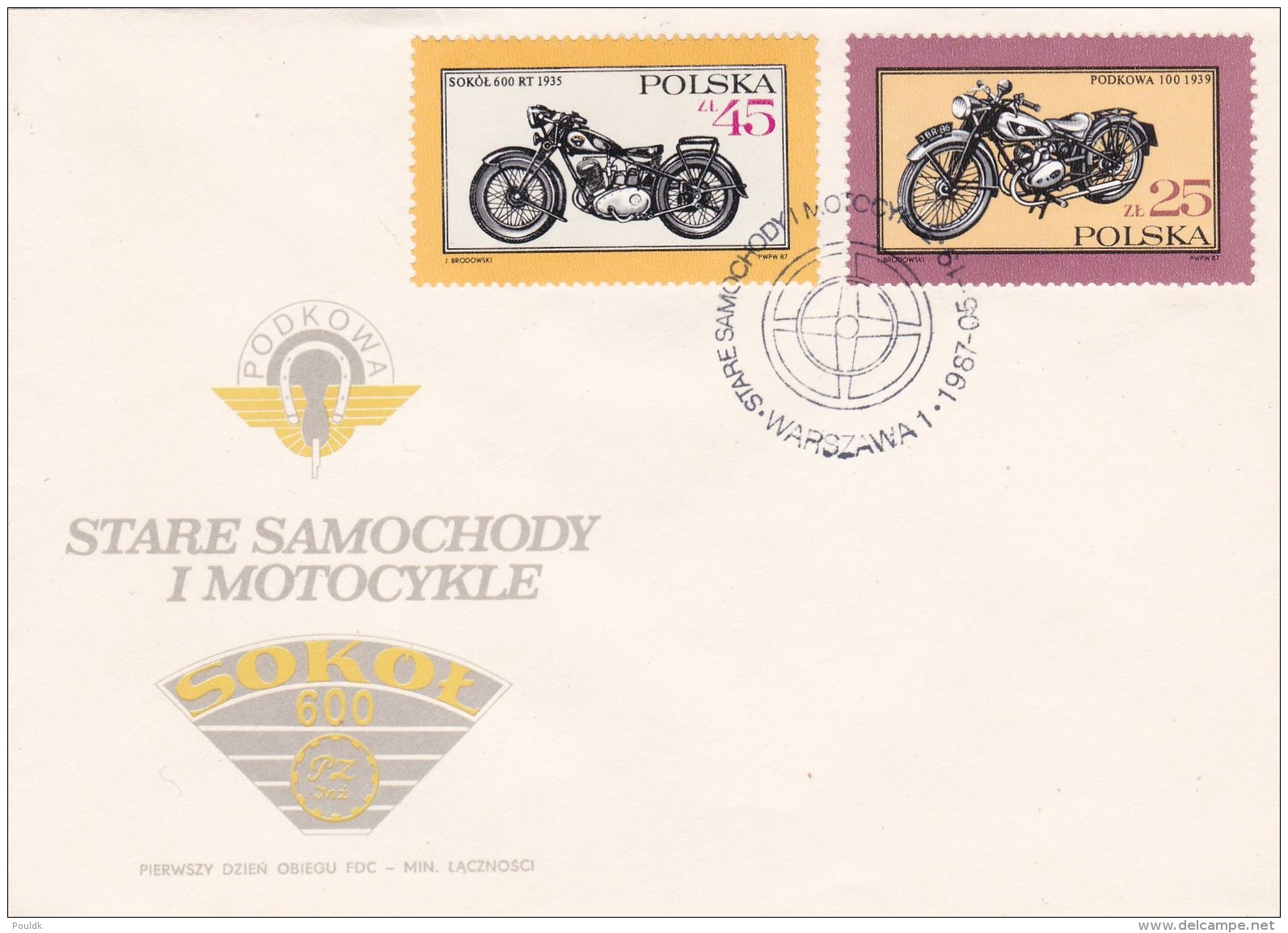 Poland FDC Old Cars And Motorcycles 1987 - Three Covers (G60-81) - Autos