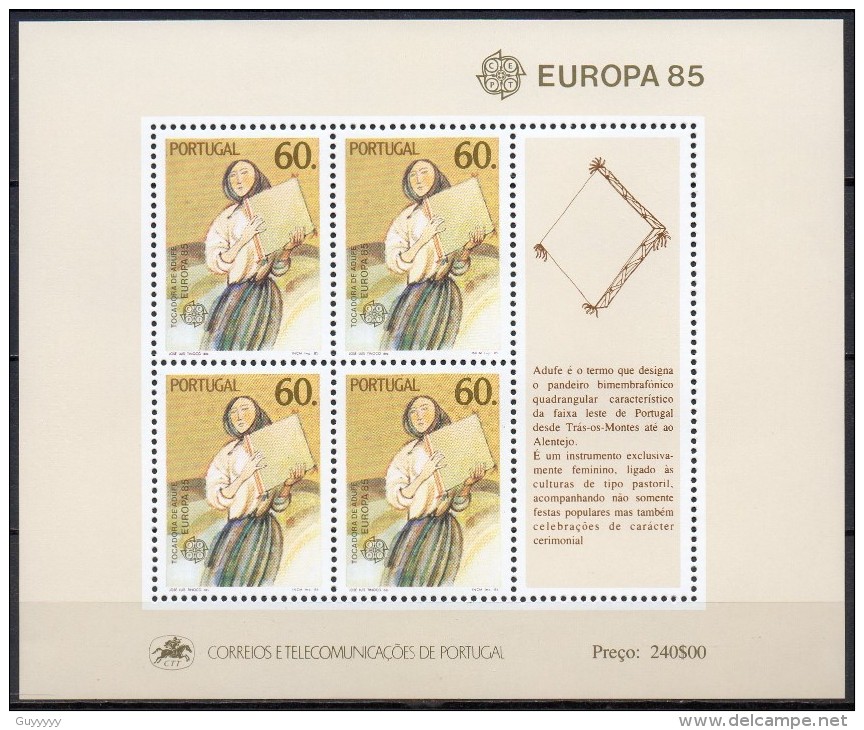 Portugal - Bloc Feuillet - 1985 - Yvert N° BF 48 **  - Europa - Blocks & Sheetlets