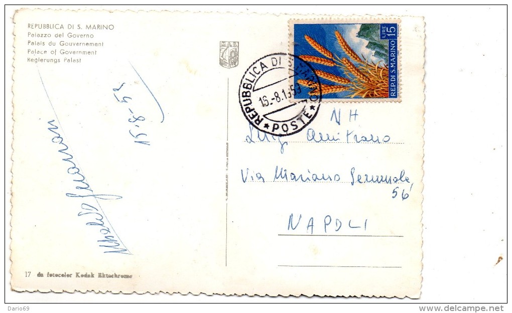 1959 CARTOLINA CON ANNULLO SAN MARINO - Storia Postale