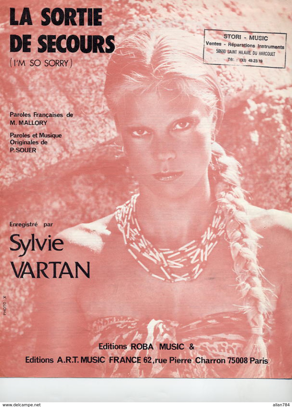 1982 - TRES BELLE PARTITION SYLVIE VARTAN - LA SORTIE DE SECOURS -TBE - - Autres & Non Classés