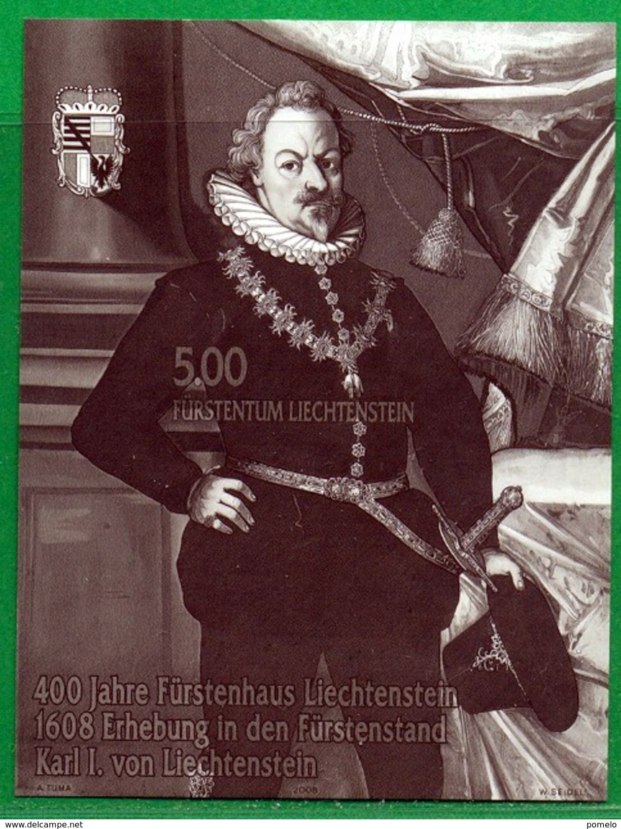 LIECHTENSTEIN - Karl 1°,  Schwarzdruck - Unused Stamps