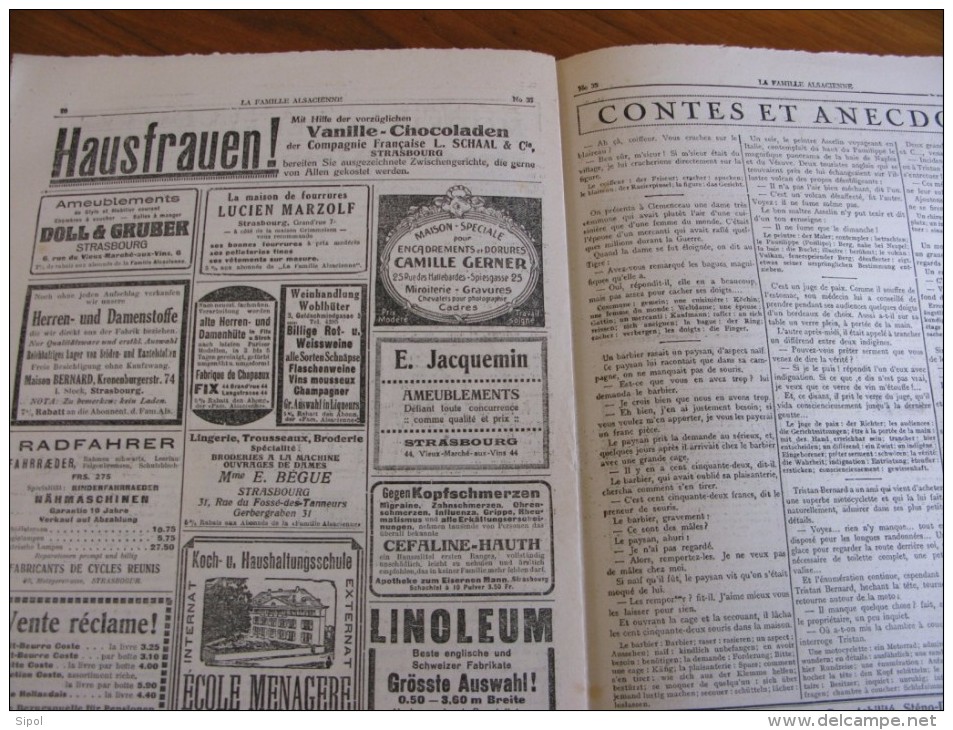 La Famille Alsacienne N°35 Donnerstag Den 26  August 1926 16 Pages 24 X 31 Cm Bilingue  BE - Tempo Libero & Collezioni