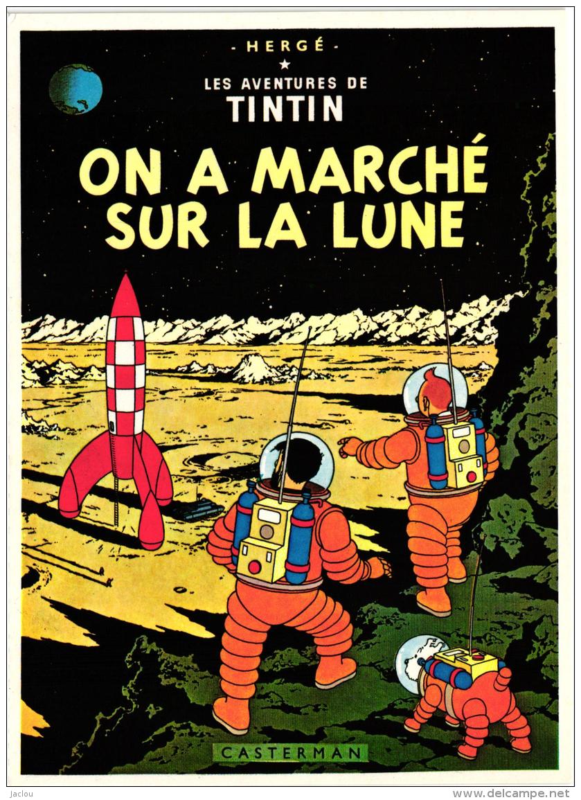 DESSIN DE HERGE TINTIN ON A MARCHE SUR LA LUNE  REF 49433 - Hergé