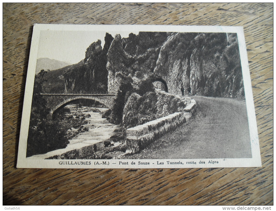 CPA De Guillaumes - Pont De Sauze - Les Tunnels, Route Des Alpes - Daté 1936 - Other & Unclassified