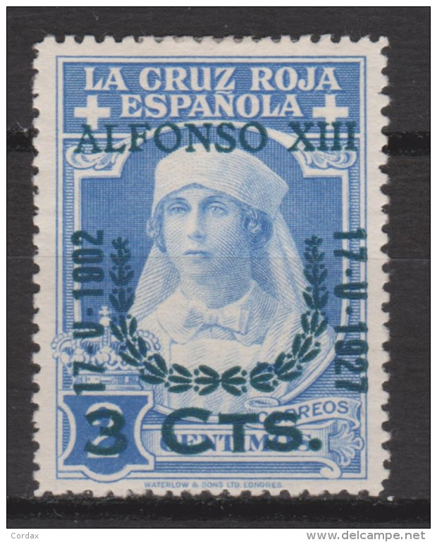 1927 ALFONSO XIII CRUZ ROJA SOBRECARGA NUEVO VALOR 3 Cs Sobre 2 Cs(*). 16 €. OPORTUNIDAD - Ungebraucht