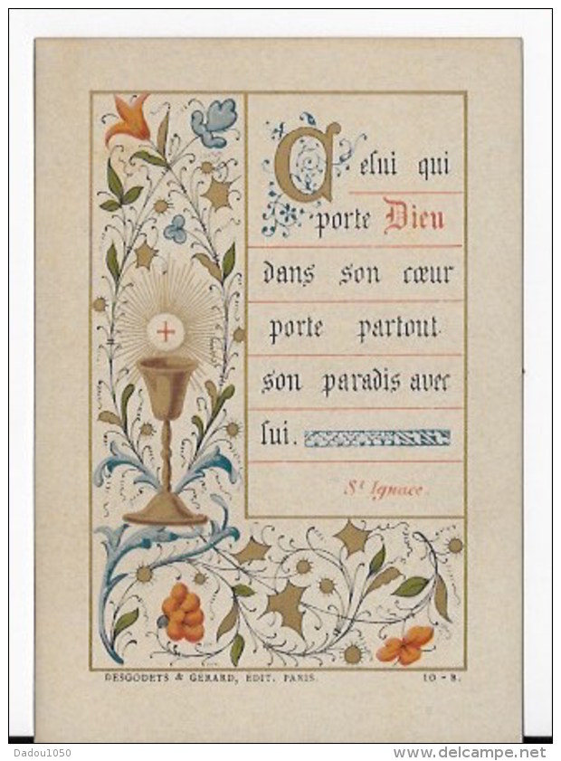 Image Pieuse Paroles De ST  Ignace,1889 - Images Religieuses