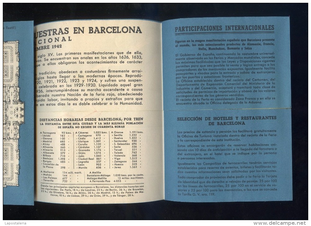Barcelona *10ª Feria Oficial De Muestras. 1942* Desplegable. Medidas Cerrado: 118 X 167 Mms. - Programas
