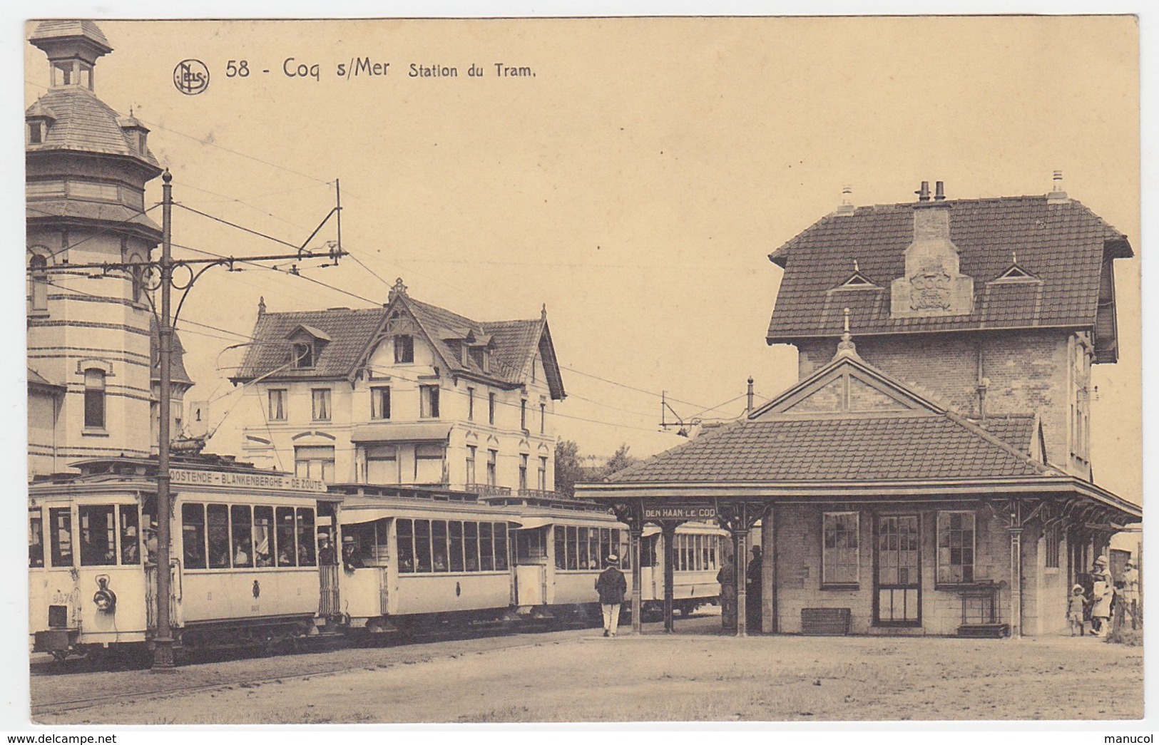 CPA - BELGIQUE - COQ SUR MER -  LA STATION DE TRAM - De Haan