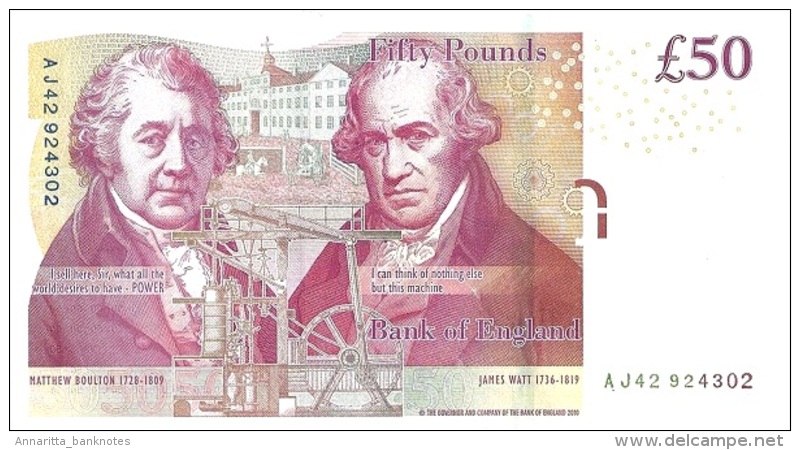 GREAT BRITAIN 50 POUNDS 2010 P-393b UNC SIGN: V. CLELAND [GB393] - 50 Pounds