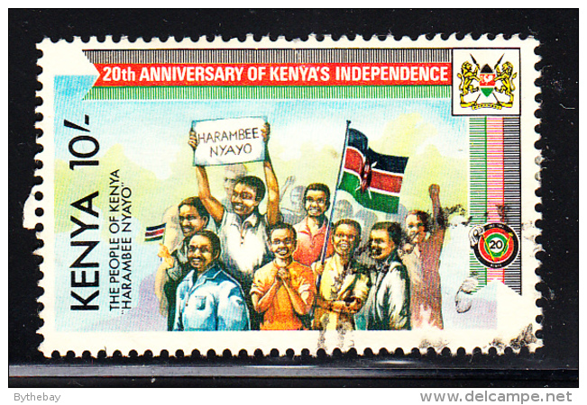 Kenya Used Scott #286 10sh The People Of Kenya - 20th Ann Independence - Kenia (1963-...)