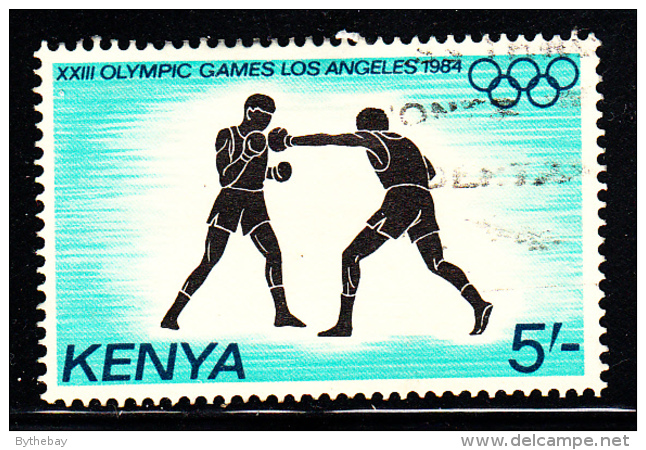 Kenya Used Scott #299 5sh Boxing - 1984 Summer Olympics - Kenia (1963-...)