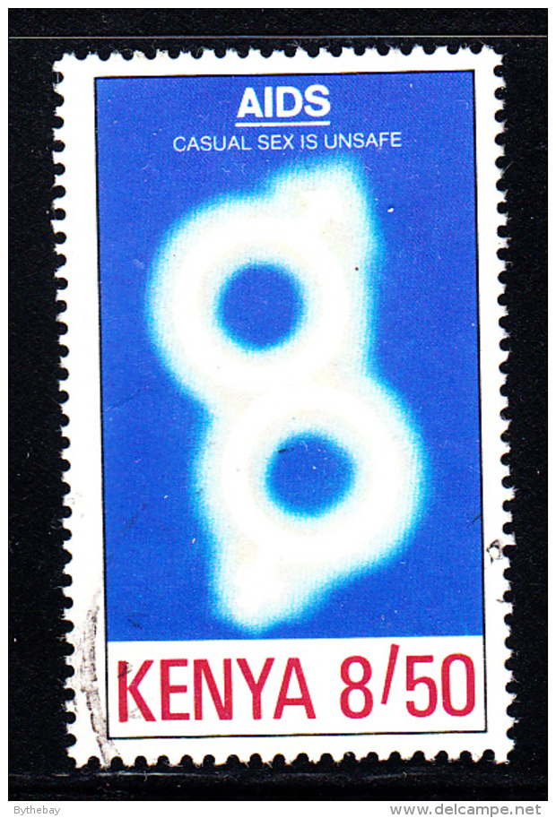 Kenya Used Scott #561 8.50sh AIDS Casual Sex Is Unsafe - Kenya (1963-...)