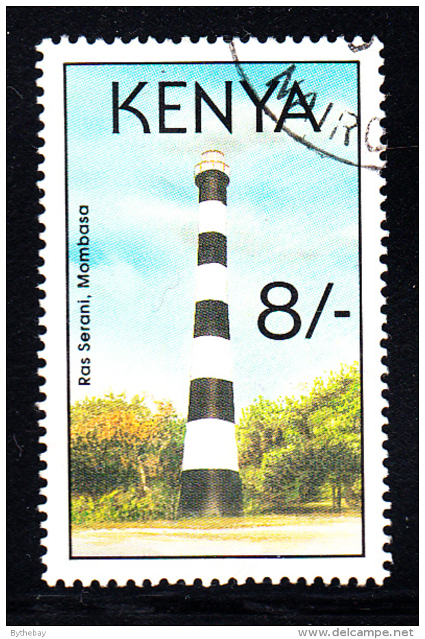 Kenya Used Scott #588 8sh Ras Serani, Mombasa Lighthouse - Kenia (1963-...)