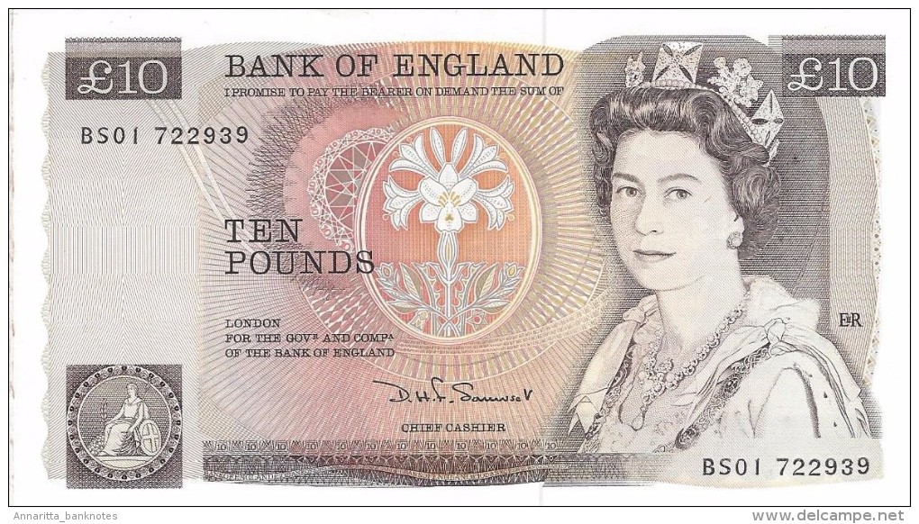 GREAT BRITAIN 10 POUNDS ND (1984) P-379c AU SIGNATURE: D.H.F. SOMERSET  [GB379c] - 10 Pounds