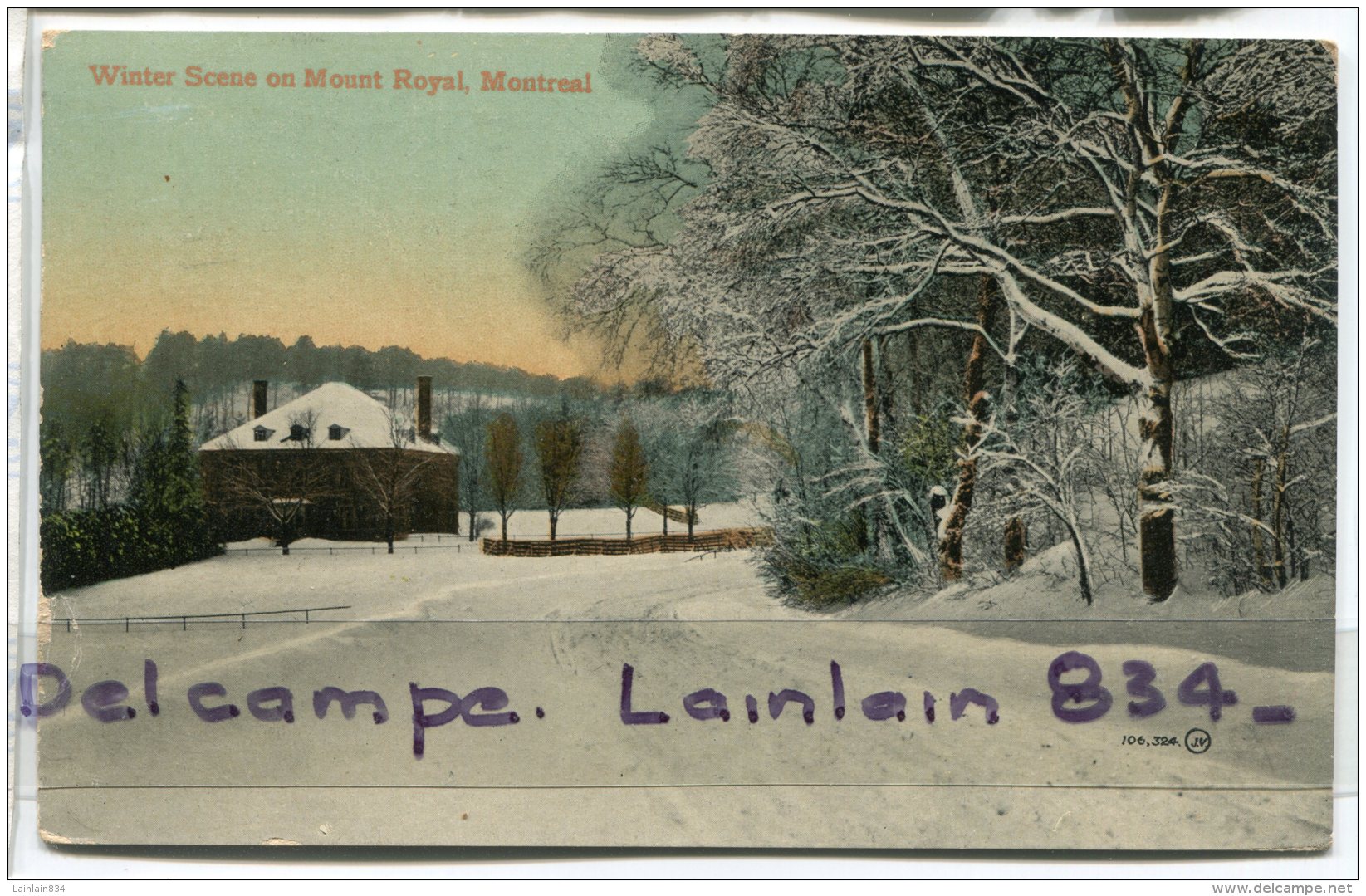 - Canada - Quebec - Winter Scene On Mount  Montréal, Neige, Glacée, écrite, 1914, BE, Scans. - Montreal