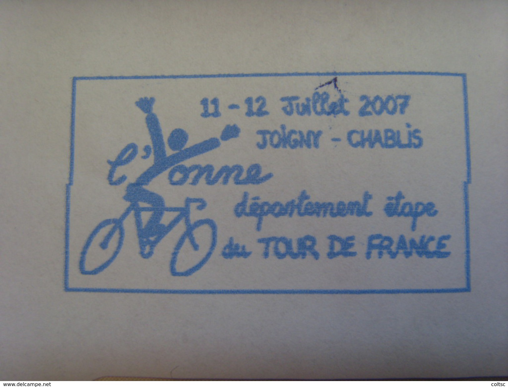 16991- Lettre Avec Flamme Temporaire Bleue Neopost Sens PPDC (Yonne) Thème Cyclisme, Tour De France - Radsport