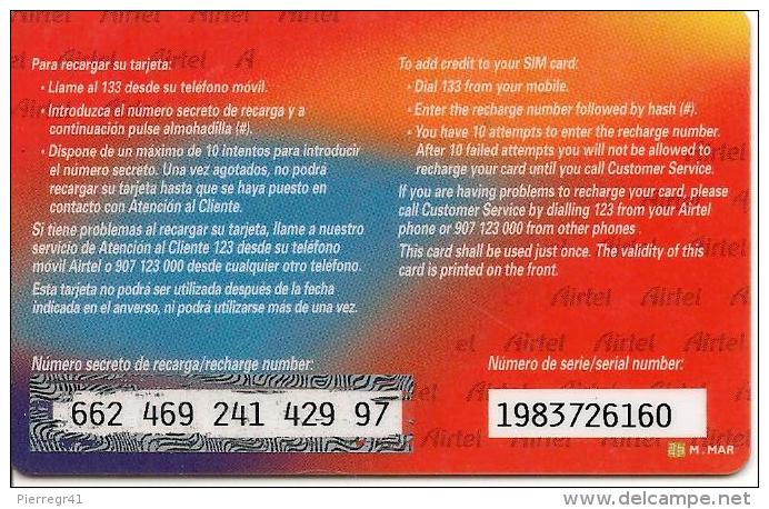 CARTE§ PREPAYEE-AIRTEL-CUPON CARGA INITIAL-1/10/2000-TBE - Airtel