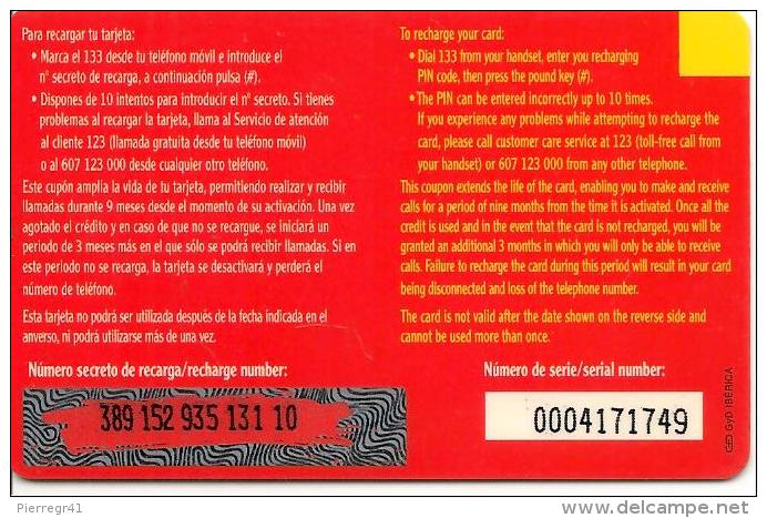 CARTE§ PREPAYEE-AIRTEL-CUPON RECARGA-5000 PTAS-31/12/2001-TBE - Airtel