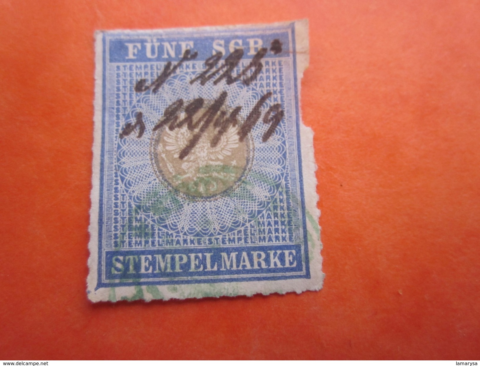 22-4-1869 Österreichische Stempelmarke FUNE SGP STEMPEL MARKE   STAMP BRIEF TIMBRE - ...-1850 Voorfilatelie