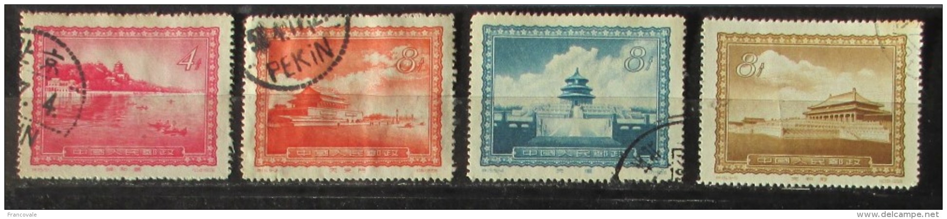 Cina 1956 Peking View 4 Stamps Used - Gebraucht