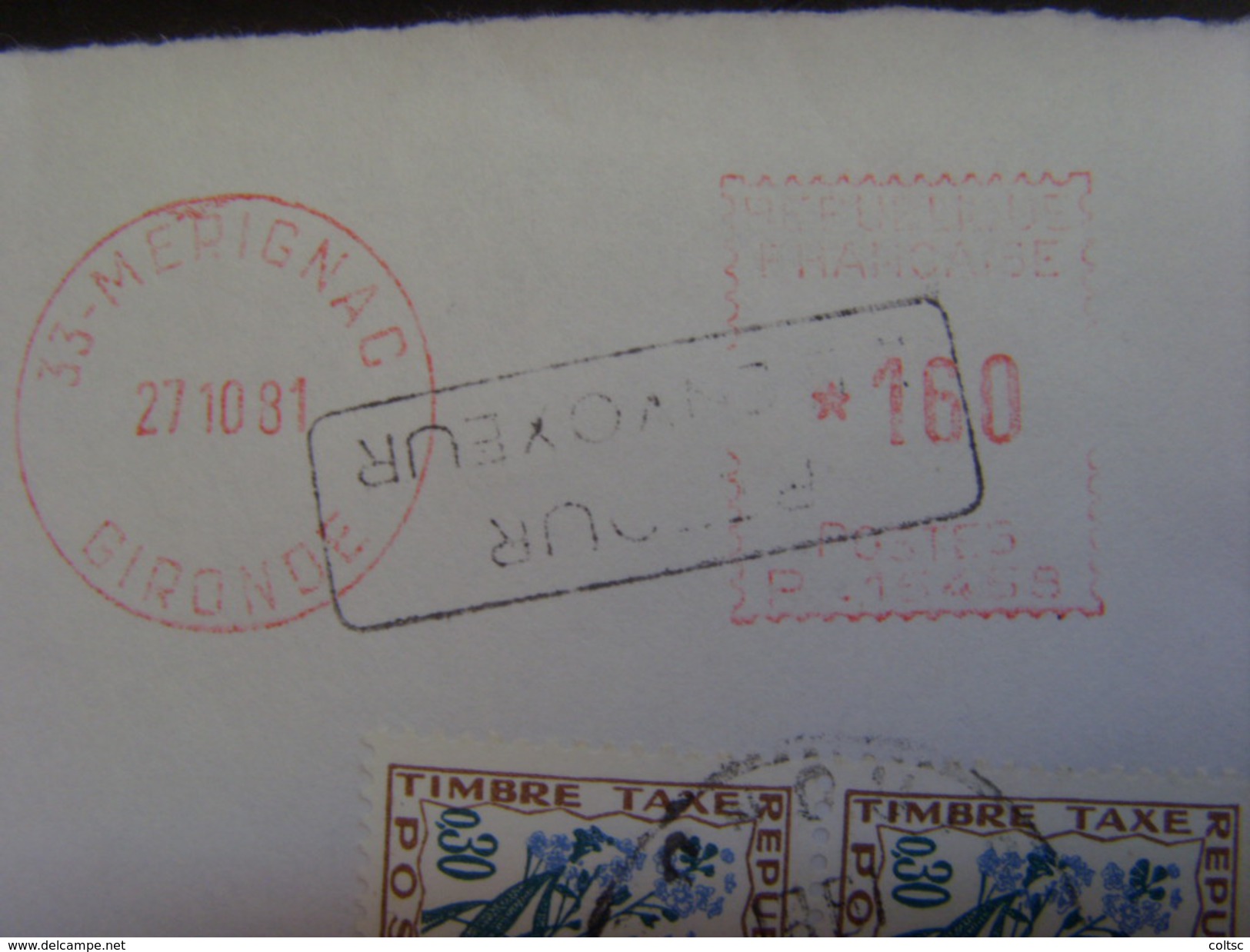 17016- Lettre Refusée Pour Taxe, Griffe De Retour à L'envoyeur Et Taxée Une 2ème Fois - 1960-.... Covers & Documents
