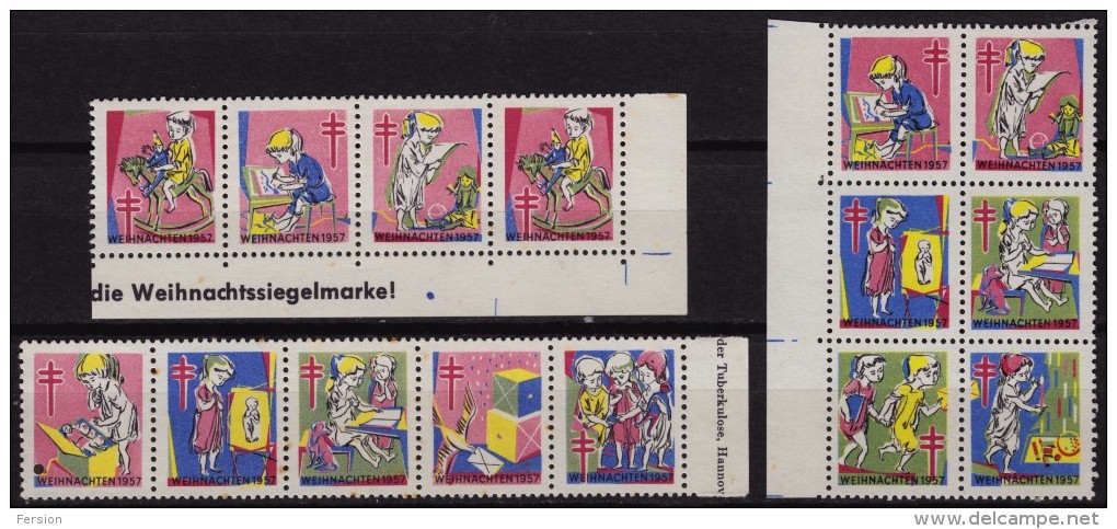 Toy Children / CHRISTMAS - Tuberculosis TBC 1957 Germany Charity Stamp / Cinderella / Label / Vignette - Marionnetten