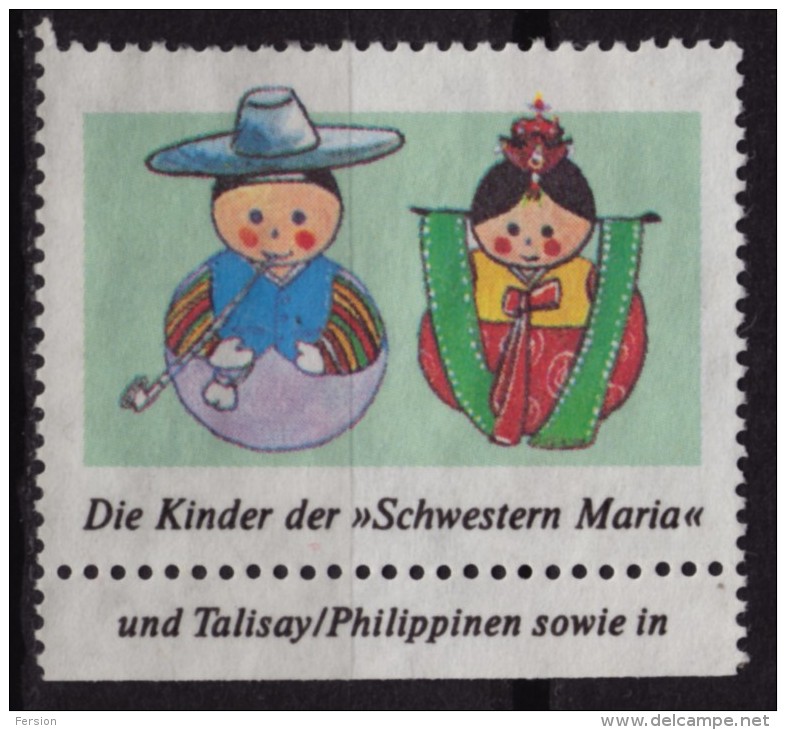 INDIAN Pipe Tobacco / Germany CHRISTMAS Charity Label / Cinderella / Vignette - Schwester Maria - Indianer
