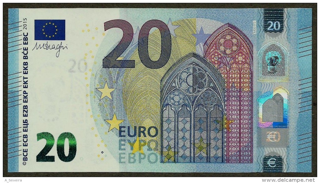 Portugal - M - 20 Euro - M001 F5 - MC0122455287 - Draghi - UNC - 20 Euro