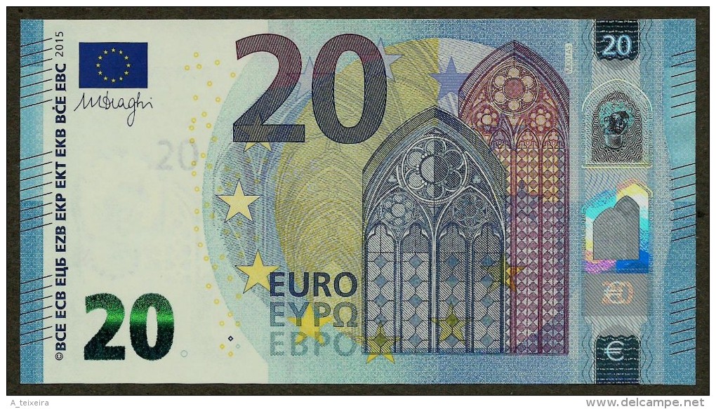 Portugal - M - 20 Euro - M001 A5 - MC0387363852 - Draghi - UNC - 20 Euro