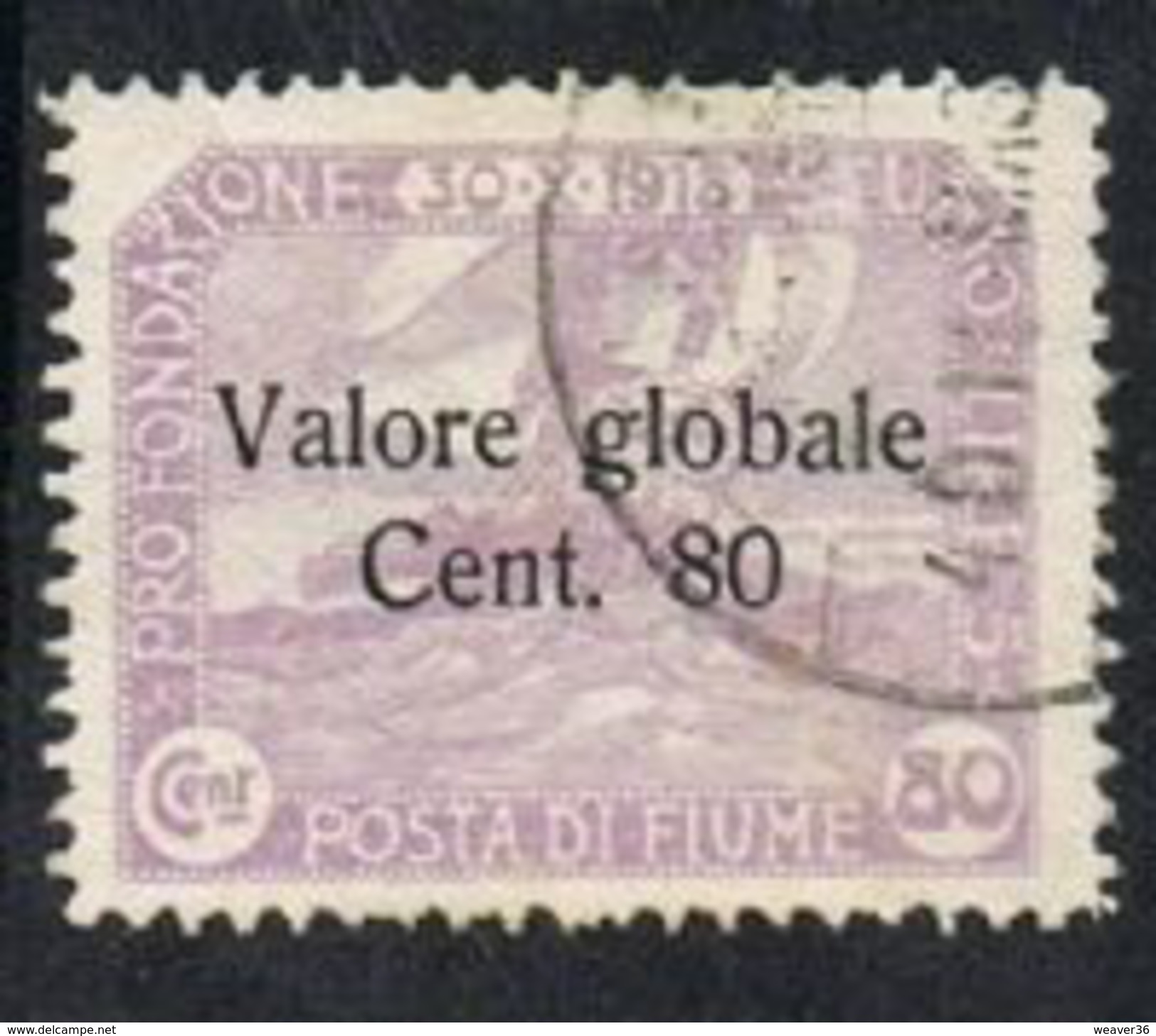 Fiume SG125 1920 Definitive 80c On 80c Good/fine Used [12/12675/7D] - Fiume & Kupa