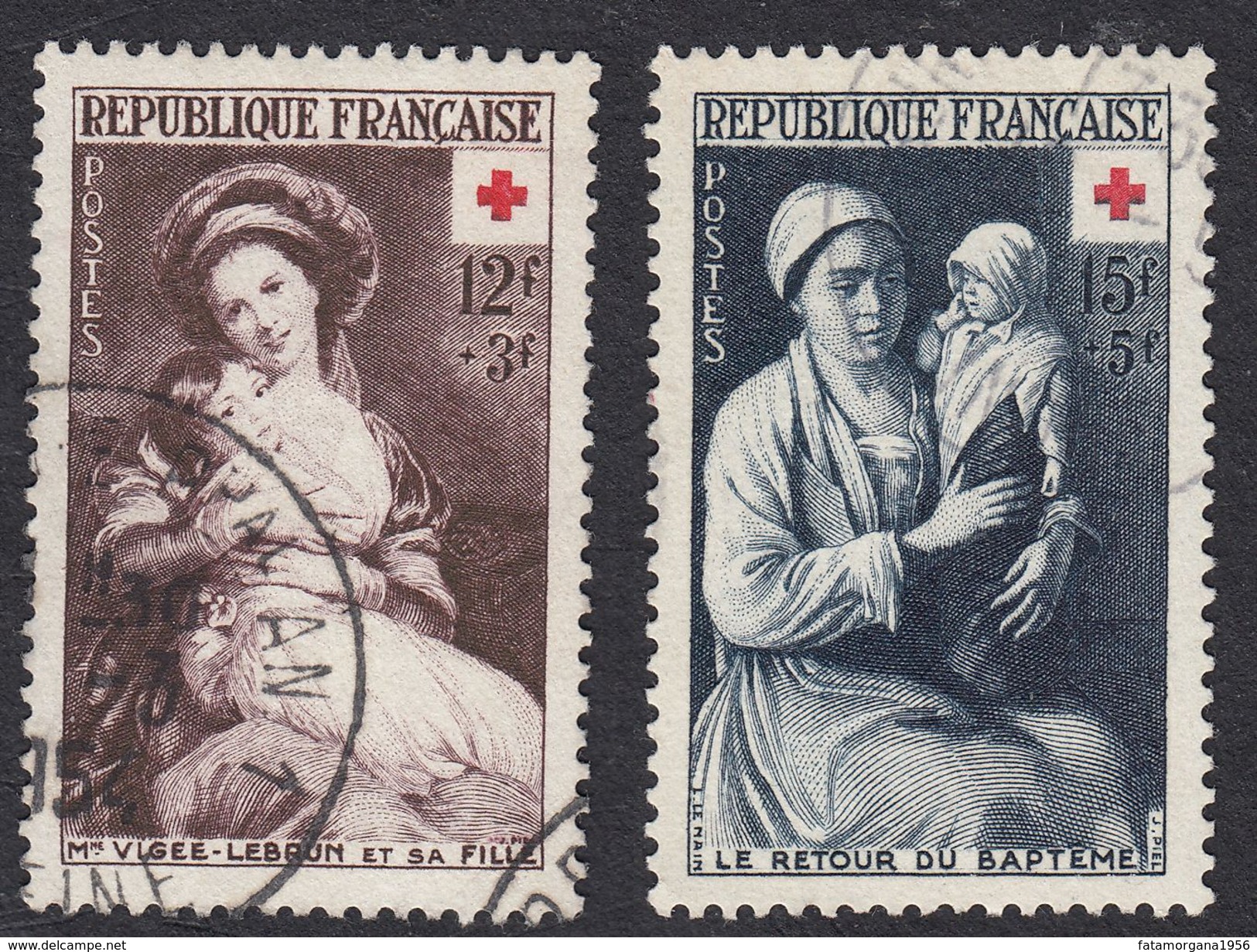 FRANCIA - FRANCE - 1953, Série Complète Pro Croix Rouge, Oblitérée, Yvert  966/967 - Gebraucht