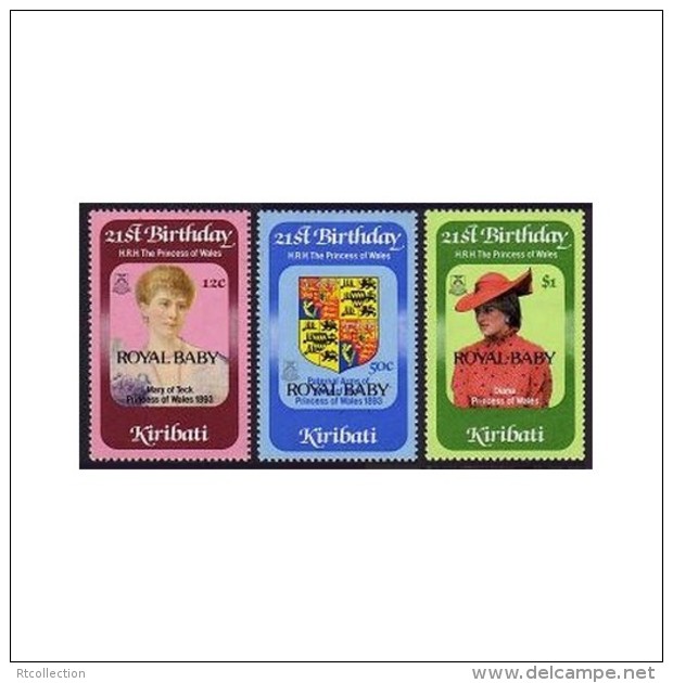 Kiribati 1982 Royal Baby Princess Diana 21st Birthday Famous People Royalties Stamps MNH SC 407-409 Michel 405-407 - Other & Unclassified