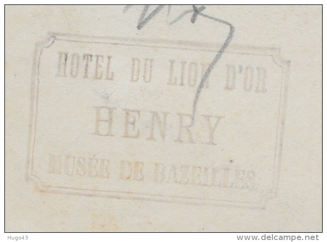 (RECTO / VERSO) BAZEILLES EN 1905 - N° 2 - PLACE ET EGLISE APRES LA BATAILLE - CACHET HOTEL DU LION D' OR - CPA - Other & Unclassified