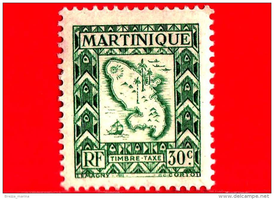 Nuovo - MNH - MARTINICA - 1947 - Mappa Dell'isola - Segnatasse - 30 - Portomarken