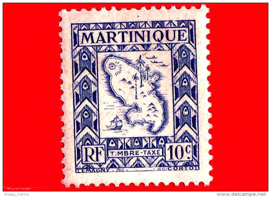 Nuovo - MNH - MARTINICA - 1947 - Mappa Dell'isola - Segnatasse - 10 - Portomarken