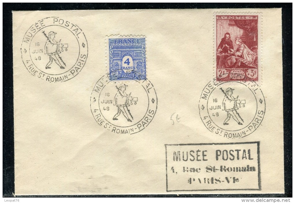 France - Oblitération Et Timbre Du Musée Postal à Paris En 1948    Réf O 68 - ....-1949