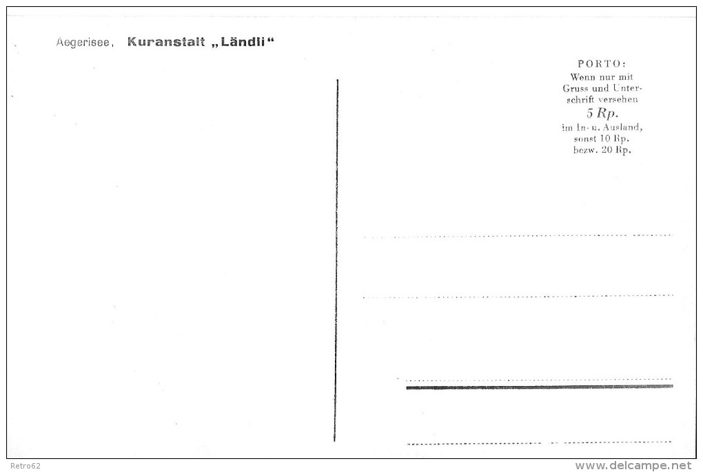 AEGERISEE &#8594; Kuranstalt "Ländli" Am Ägersisee, Fotokarte Ca.1950 - Other & Unclassified