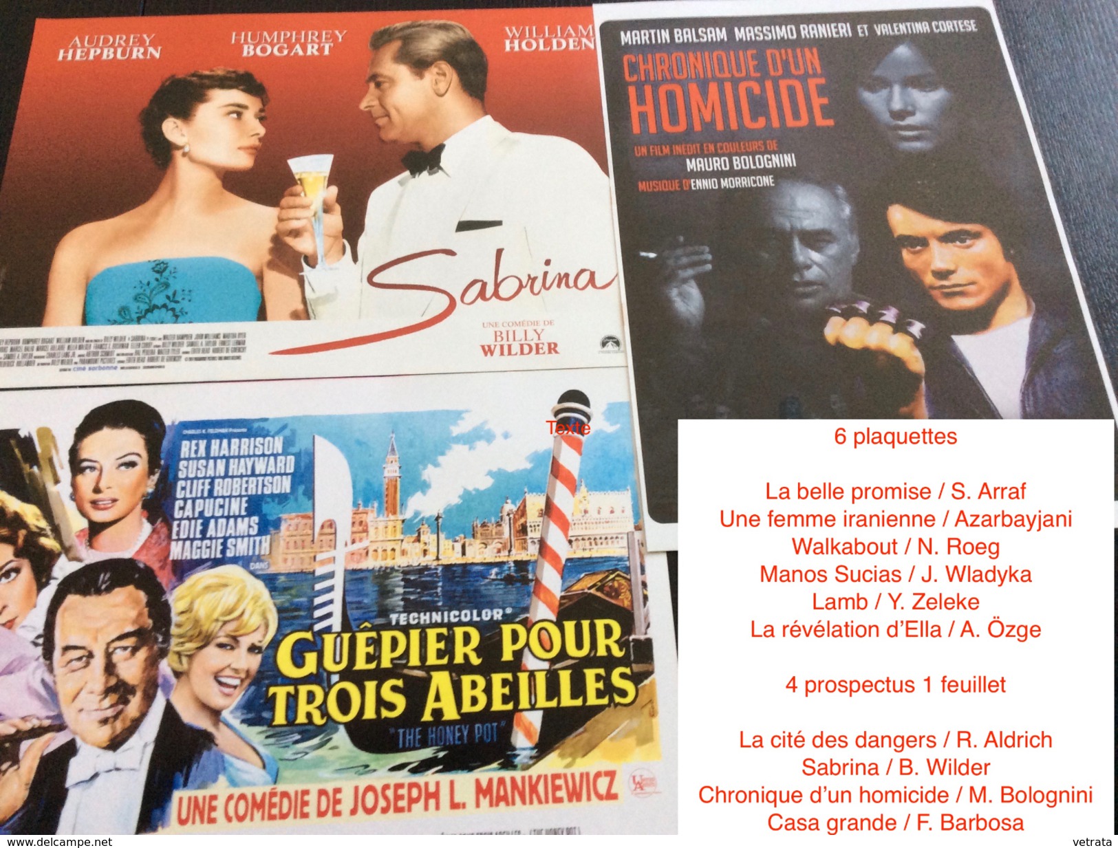 6 Plaquettes & 4 Prospectus Cinéma :  S. Arraf / Azarbayjani  / N. Roeg / J. Wladyka / Y. Zeleke / A. Özge / R. Aldrich - Altri & Non Classificati