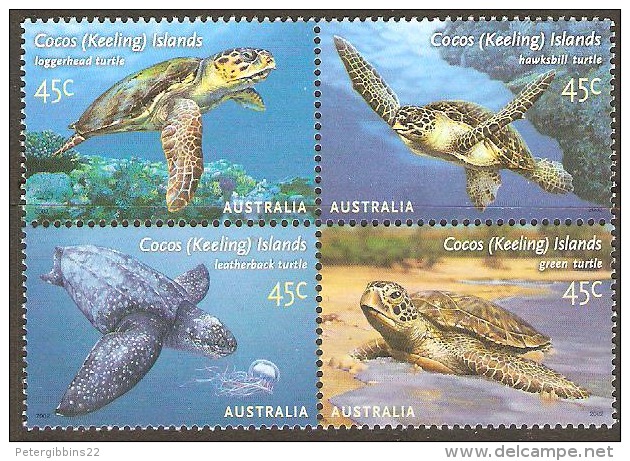 Cocos Keeling Islands 2002 SG 393-96 Turtles Unmounted Mint - Cocos (Keeling) Islands