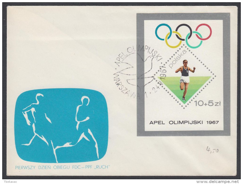 Poland 1967, Cover W./postmark "Olympic Games Mexico City 1968" - Sommer 1968: Mexico