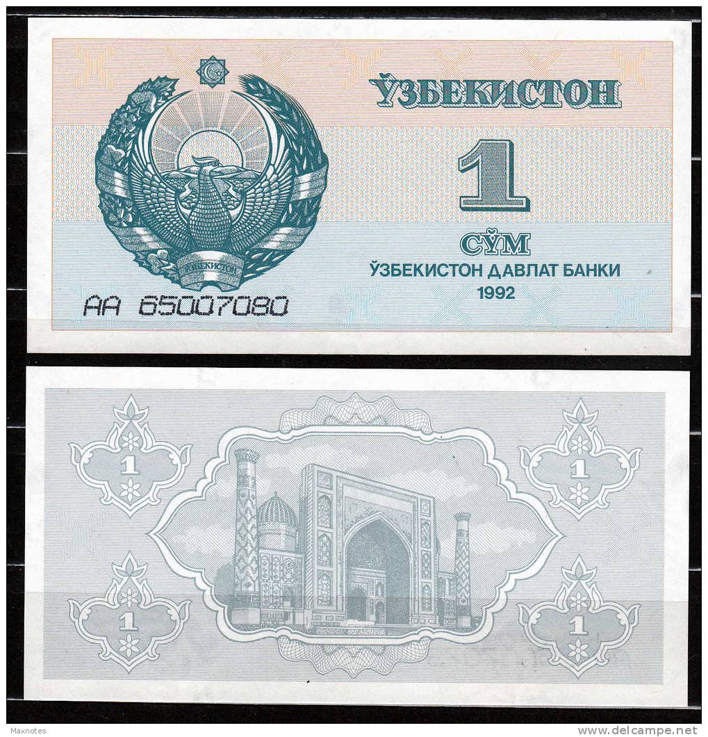 UZBEKISTAN : Banconota 1 Sum - 1992 - P61  - FDS - Usbekistan