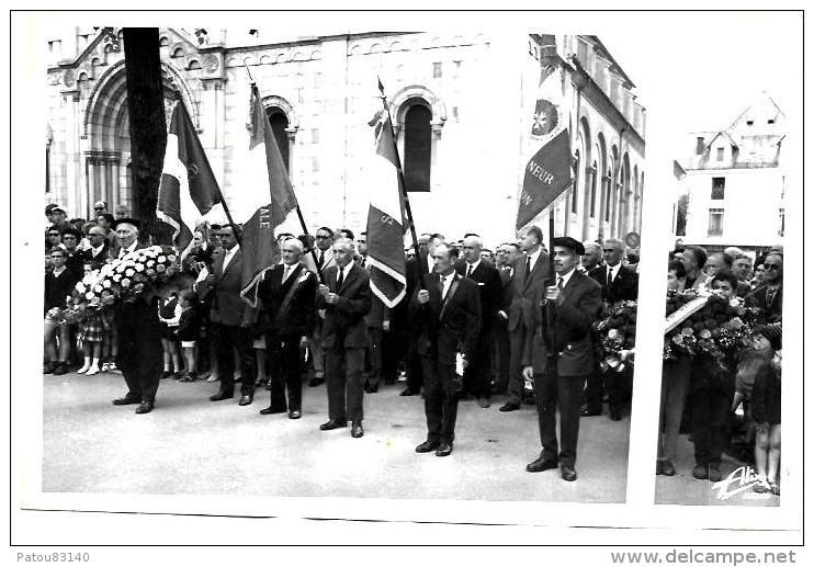 PHOTOS. LUCHON. DEPOSE DE GERBE  AN 1966 PHOTOS ALIX.  DIM  170 X 115 - Lieux