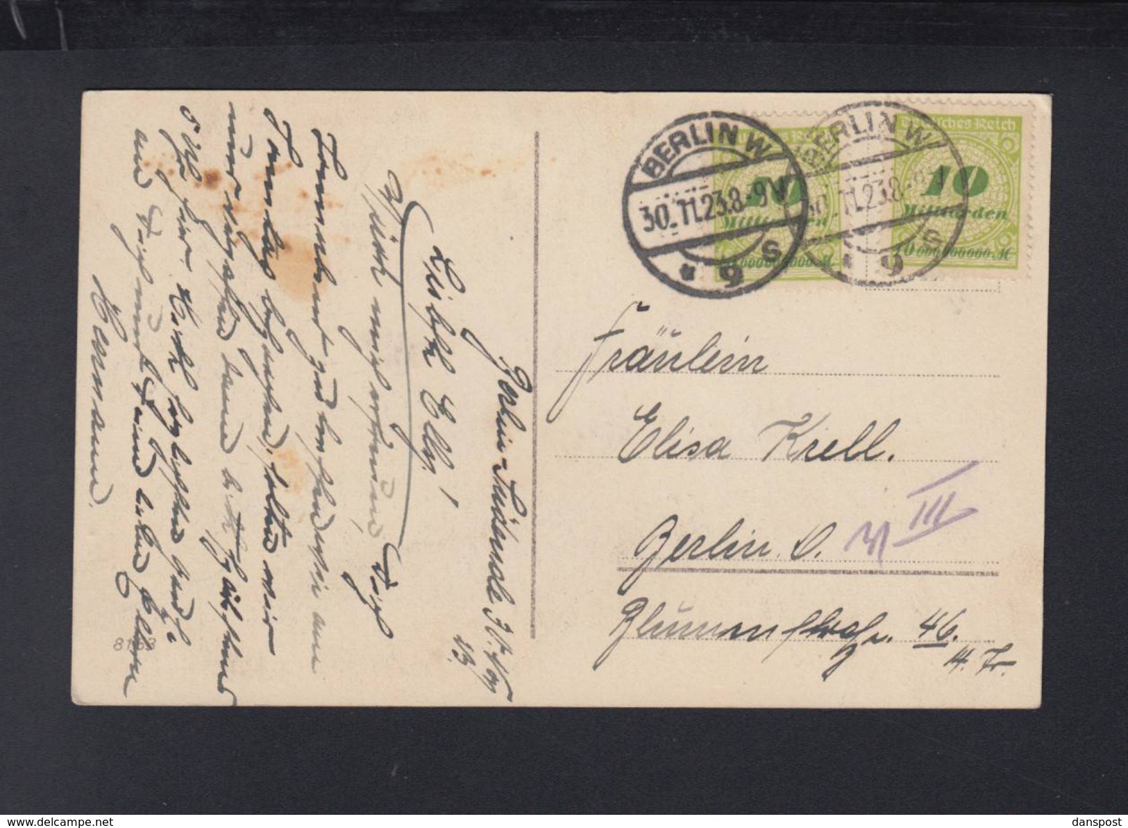 Dt. Reich PK 1923 10 Milliarden MeF - Covers & Documents