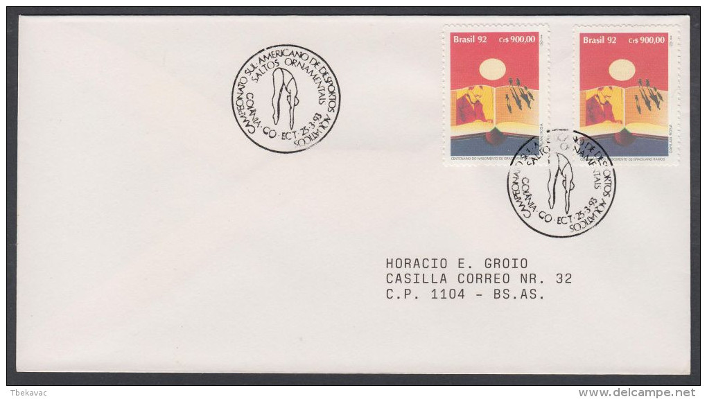 Brasil 1993, Cover W./postmark "South American Championship In Water Sports" - Covers & Documents