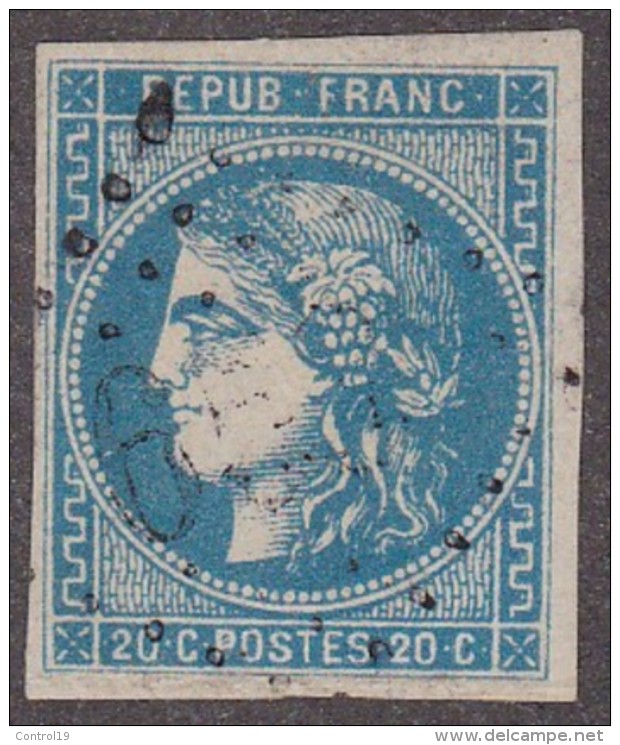 N 46B   20C BLEU - TB - 1870 Uitgave Van Bordeaux