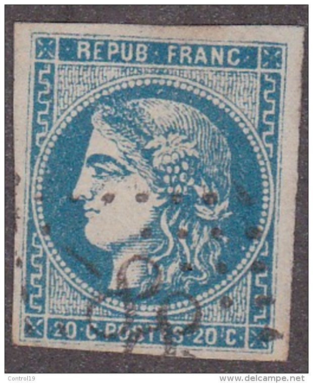 N 46A   20C BLEU - TB - 1870 Uitgave Van Bordeaux