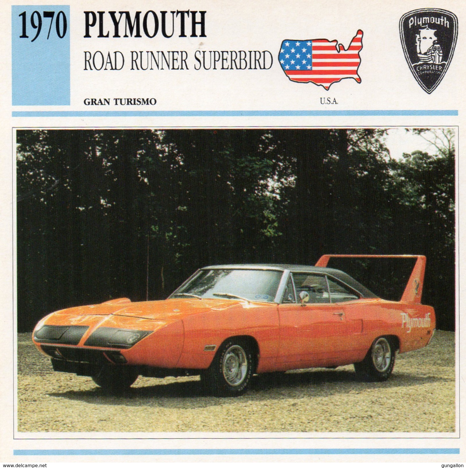 Auto Da Collezione  "Plymouth  1970  Road Runner Superbird" (U.S.A.) - Motori