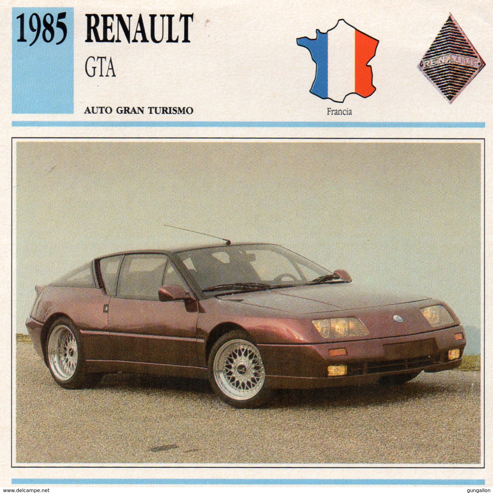 Auto Da Collezione  "Renault  1985  GTA" (Francia) - Motori